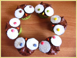 Receta ¡Cupcakes de búhos de chocolate, celebraciones y más!