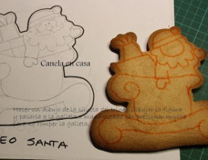 Receta Paso a paso de galletón Trineo Santa.