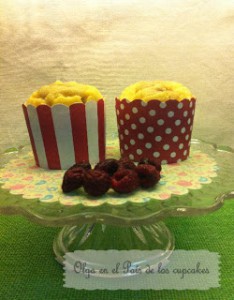 Receta Muffins de tarta de queso y frambuesas