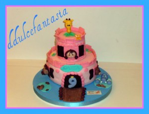 Receta TARTA CASTILLO DE PRINCESA,AMIGA DE LOS ANIMALES