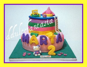 Receta TARTA BOB Y SUS AMIGOS EN LA PISCINA