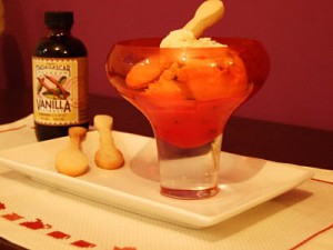 Receta HELADO CASERO DE VAINILLA CON CUCHARAS DE CANELA