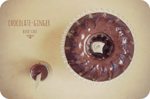 Receta Bundt Cake de chocolate y jengibre con glaseado de chocolate