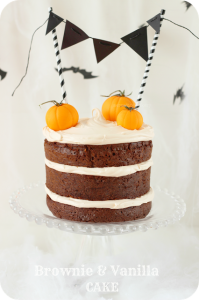 Receta Halloween: Tarta de brownie y vainilla