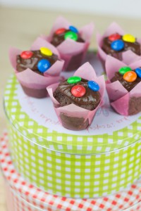 Receta Mini muffins de chocolate con M&M’s