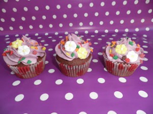 Receta Cupcakes otoñales 2: Cupcakes de chocolate con frosting de mora