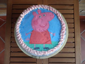 Receta Tartas de cumpleaños Peppa Pig y Hello Kittie