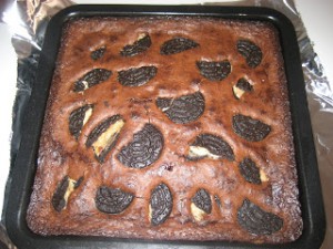 Receta Brownie oreo