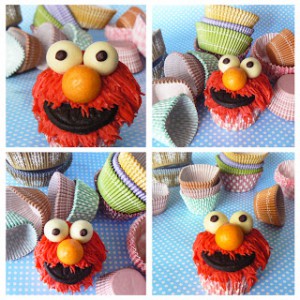 Receta Elmo Cupcakes