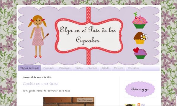 Página web Olga en el pais de los Cupcakes
