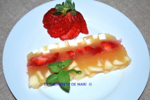 Receta GELATINA DE FRUTAS Y BURGO DE ARIAS