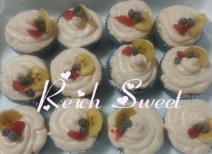 Receta Cupcakes de fresas y plátano