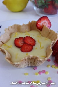 Receta Tulipa de crema de limonchelo con fresa