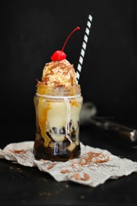 Receta Sundae de vainilla, brownie y Guinness